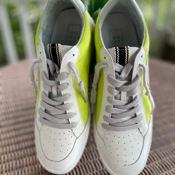 ShuShop Neon Yellow and White Sneakers - Picture 3 of 6